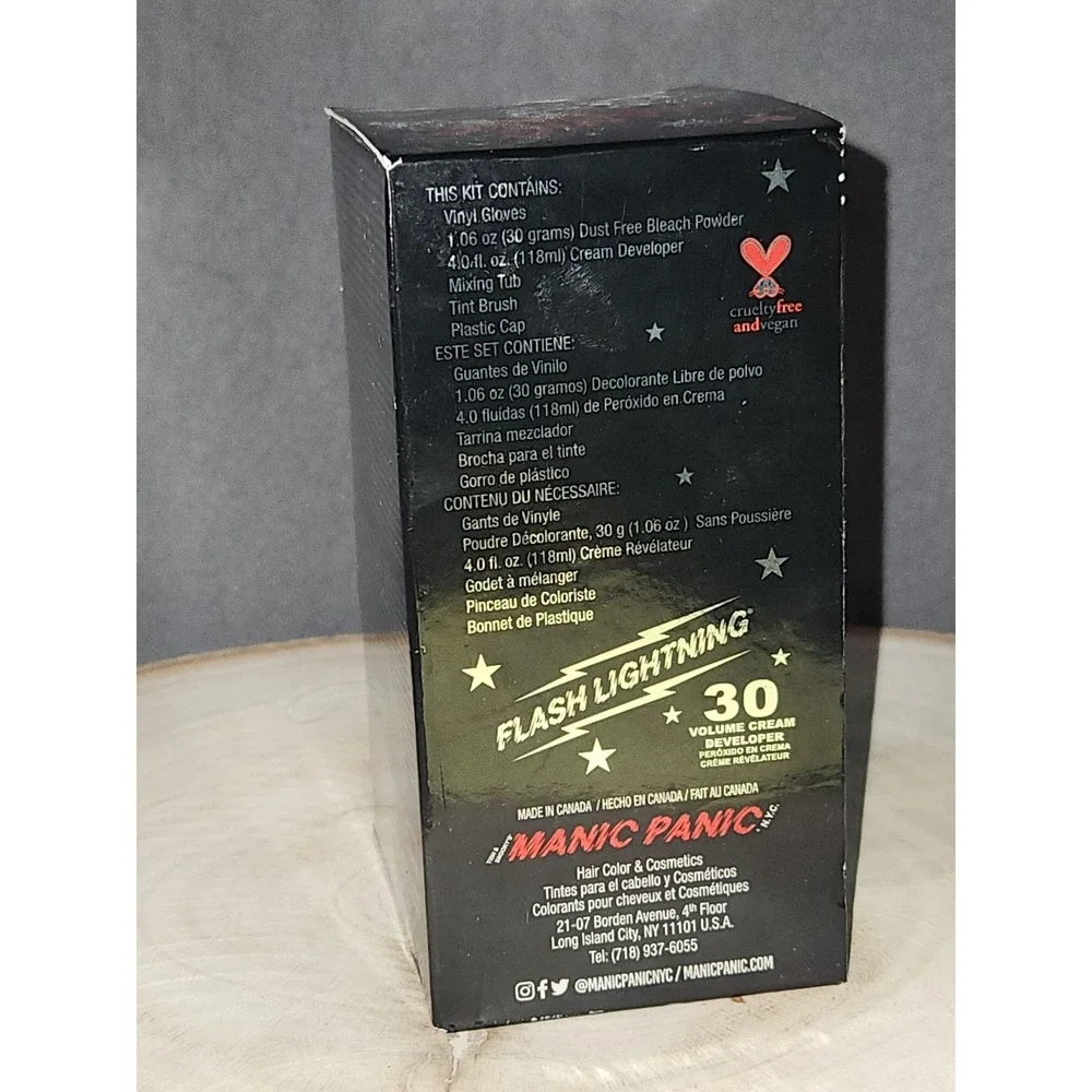 New Manic Panic Flash Lightning Hair Bleach‎ Kit 30 Volume~RARE~DISCONTINUED